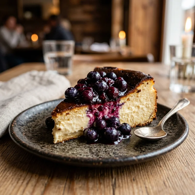 Burnt Cheesecake Blueberry Compote