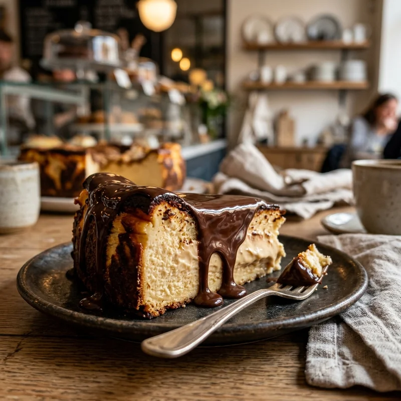 Burnt Cheesecake Melted Chocolate
